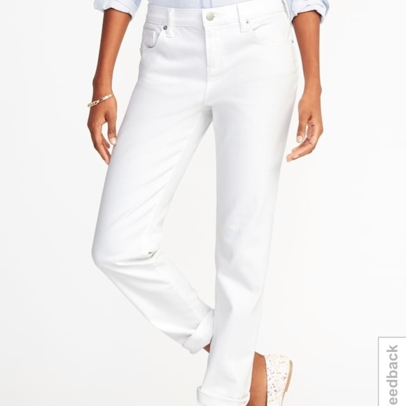 Old Navy Denim - Old Navy Boyfriend Skinny Distressed White Jeans